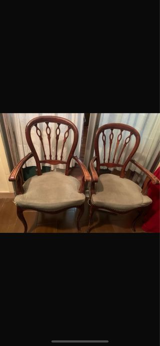 Juego de 2 Sillas de Madera con Asiento Beige