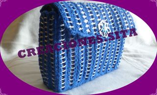 Bolso de crochet con anillas