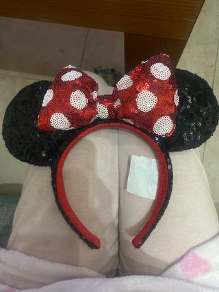 Orejas Minnie Mouse Disney Lentejuelas Rojas
