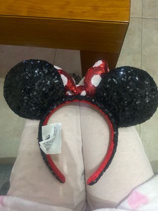 Orejas Minnie Mouse Disney Lentejuelas Rojas