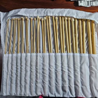 Pack agujas de tejer de bambú