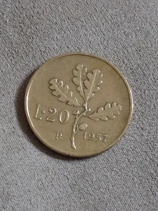 20 Lire Ramo Quercia 1957