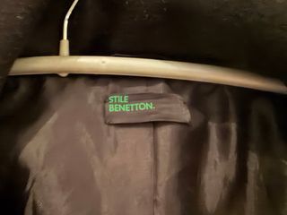 Abrigo Benetton paño negro talla 46