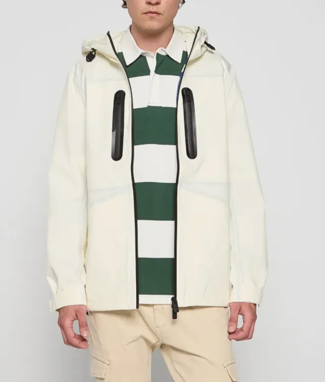 Jaqueta outdoor verde e branca