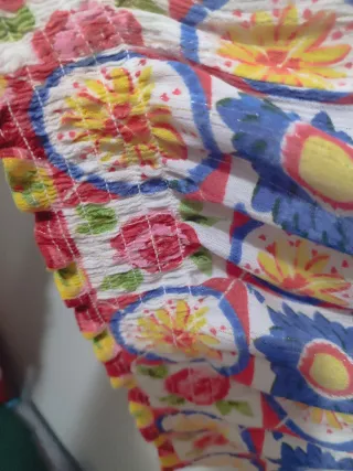 Blusón Desigual Multicolor Estampado Flores