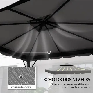 Techo para carpa 3x3 gris