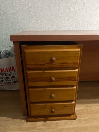 Mesa escritorio madera con cajones