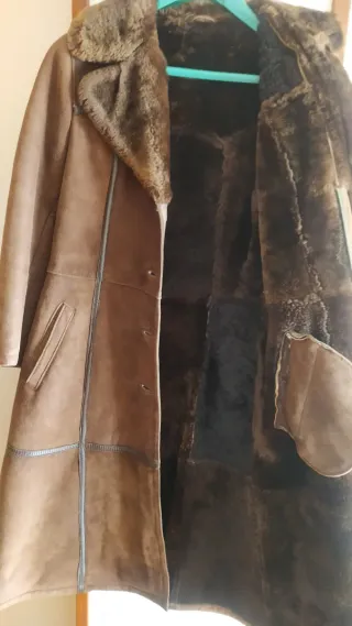 Abrigo de piel marrón mujer