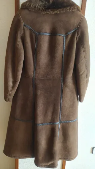 Abrigo de piel marrón mujer