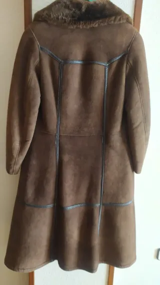 Abrigo de piel marrón mujer