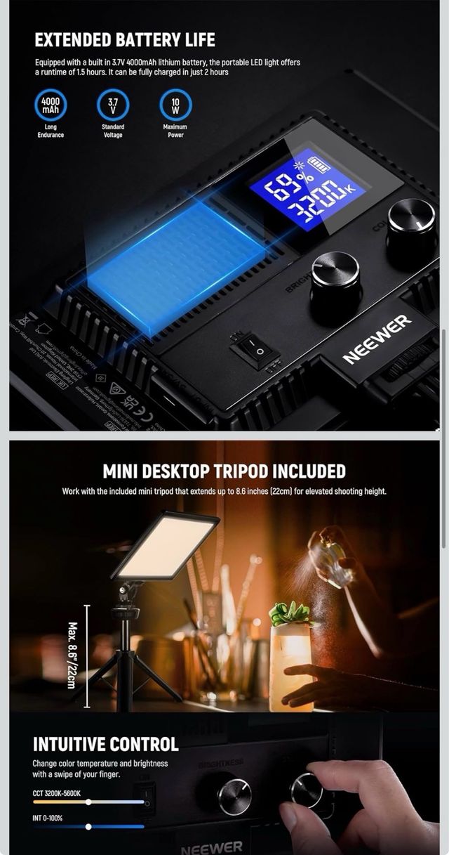 Neewer NL-116AI Luz LED 9 Soft Light