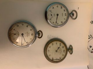 3 relojes de bolsillo antiguos