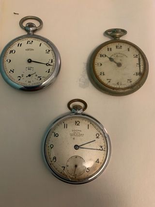 3 relojes de bolsillo antiguos