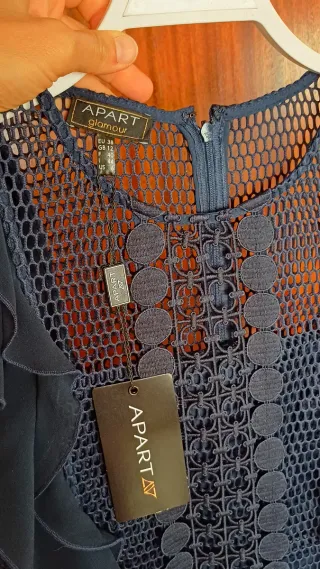 Vestido nuevo largo azul marino Apart talla 38