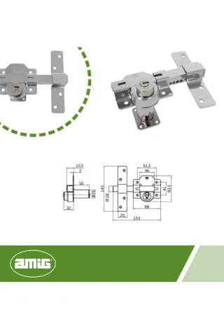 Amig Cerrojo Sobreponer Cilindro