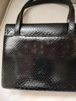 Bolso vintage piel serpiente negro