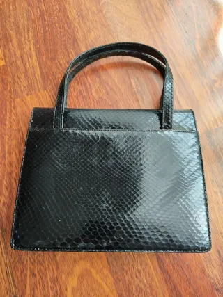 Bolso vintage piel serpiente negro