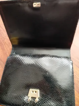 Bolso vintage piel serpiente negro