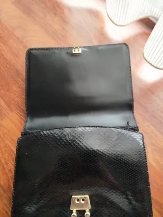 Bolso vintage piel serpiente negro
