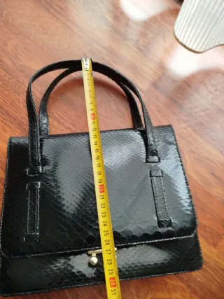Bolso vintage piel serpiente negro
