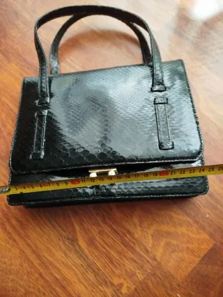 Bolso vintage piel serpiente negro