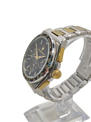 RELOJ MASERATI R8873652003 PLATEADO Y DORADO + CAJA + ACC