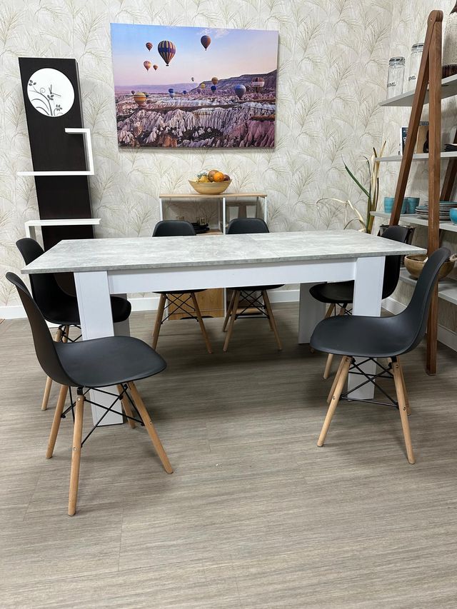 Mesa Comedor Extensible + 4 Nordicas Oferta