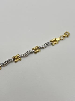 Pulsera Oro 18k Combinado Circonitas 9.80 gr.