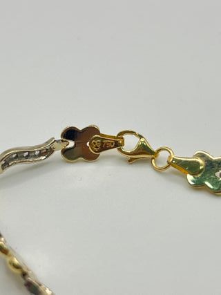 Pulsera Oro 18k Combinado Circonitas 9.80 gr.