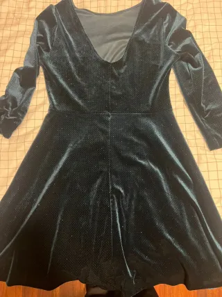 Vestido Terciopelo Verde Brillante