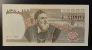 Banconota Lire 20.000 Tiziano Banca d'Italia