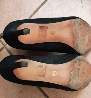 Tronchetti neri con perline tacco a stiletto 8 cm