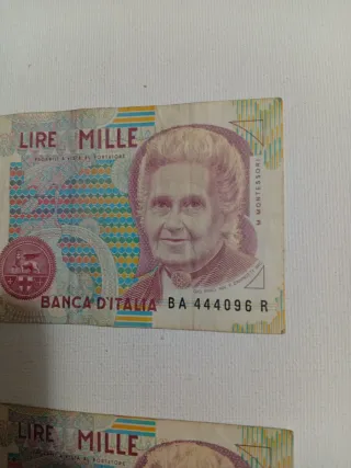 2 Banconote 1000 Lire Mille Italia