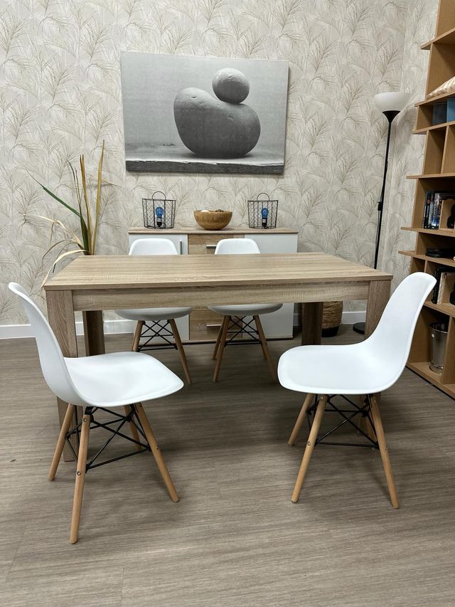 Mesa Comedor Nuevo + 4 Sillas Nordicas Oferta