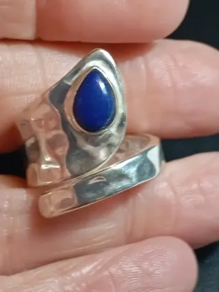 Anillo Plata Ley Ajustable lapizlazuli