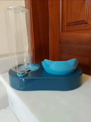 Comedouro e Bebedouro Gatos Azul