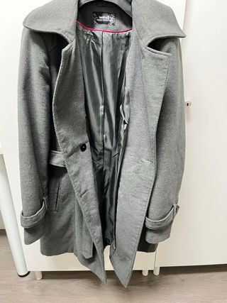 Abrigo de mujer C&A gris usado tres veces T46