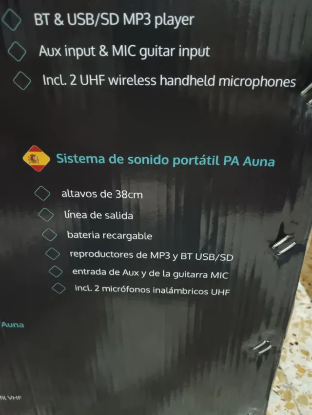 Altavoz de batería Bluetooth Auna Negro
