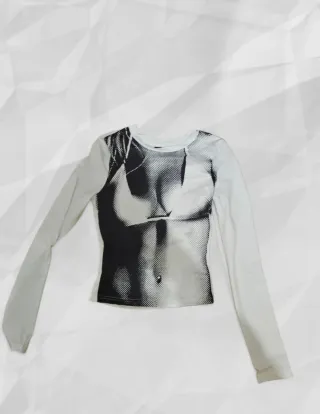 Maglietta maniche lunghe con stampa grafica