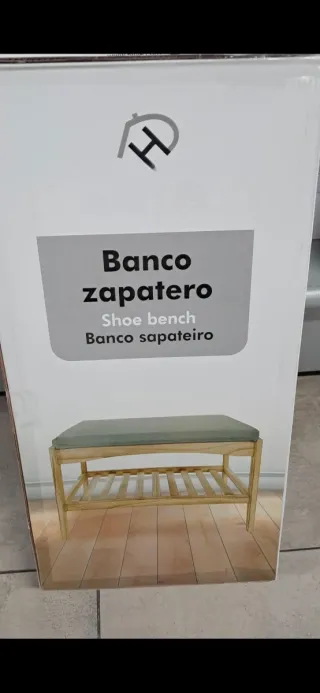 Banco scarpiera in legno e tessuto
