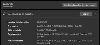 Portatile Acer Aspire 5750G Nero Argento