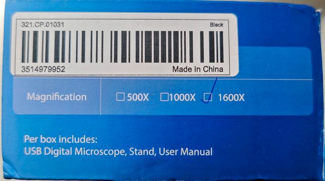 Microscopio Digital 1600x + Caja Muestras