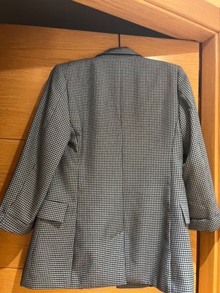 Americana Stradivarius Cuadro Gris Talla S