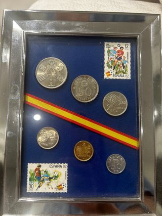 Colección monedas y sellos Mundial Fútbol España 8