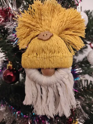 Decorazione Natalizia Gnomo Stoffa Legno