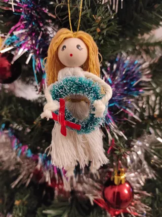 Decorazione Natalizia Gnomo Stoffa Legno