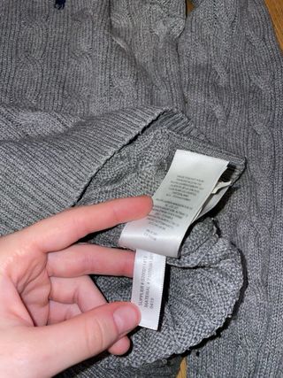 Jersey Polo Ralph Lauren Cable Knit Gris