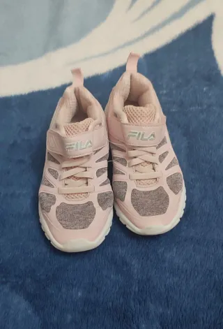 Zapatillas Fila niña rosa y gris talla 27/28