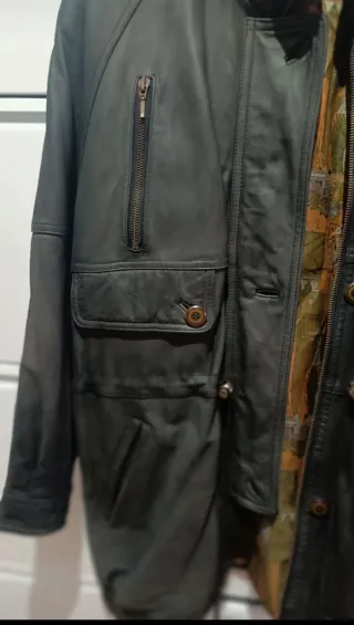 Chaqueta de cuero vintage marrón