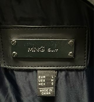 Abrigo Mango Talla L Azul Mujer